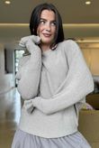 Conrad Batwing Ruffle Cuff Knit Oatmeal